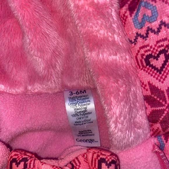 Pink Patterned Baby Snowsuit - Picture 2 of 3